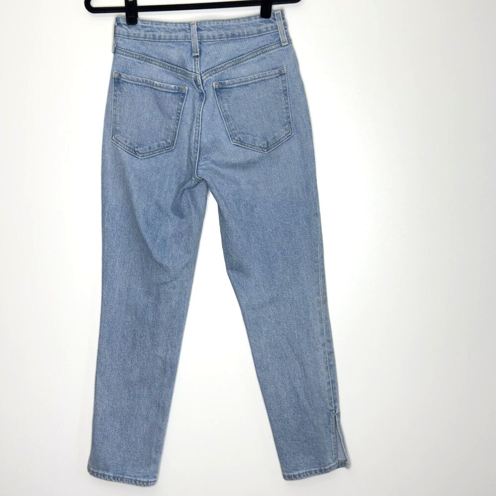 Old Navy OG Straight Jeans Blue High Rise Slit Ankle Women's Size 2 - Picture 7 of 8